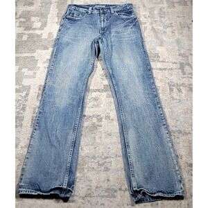 Flypaper Men's Light Wash Bootcut 5 Pockets Blue Denim Faded Sz 31x32